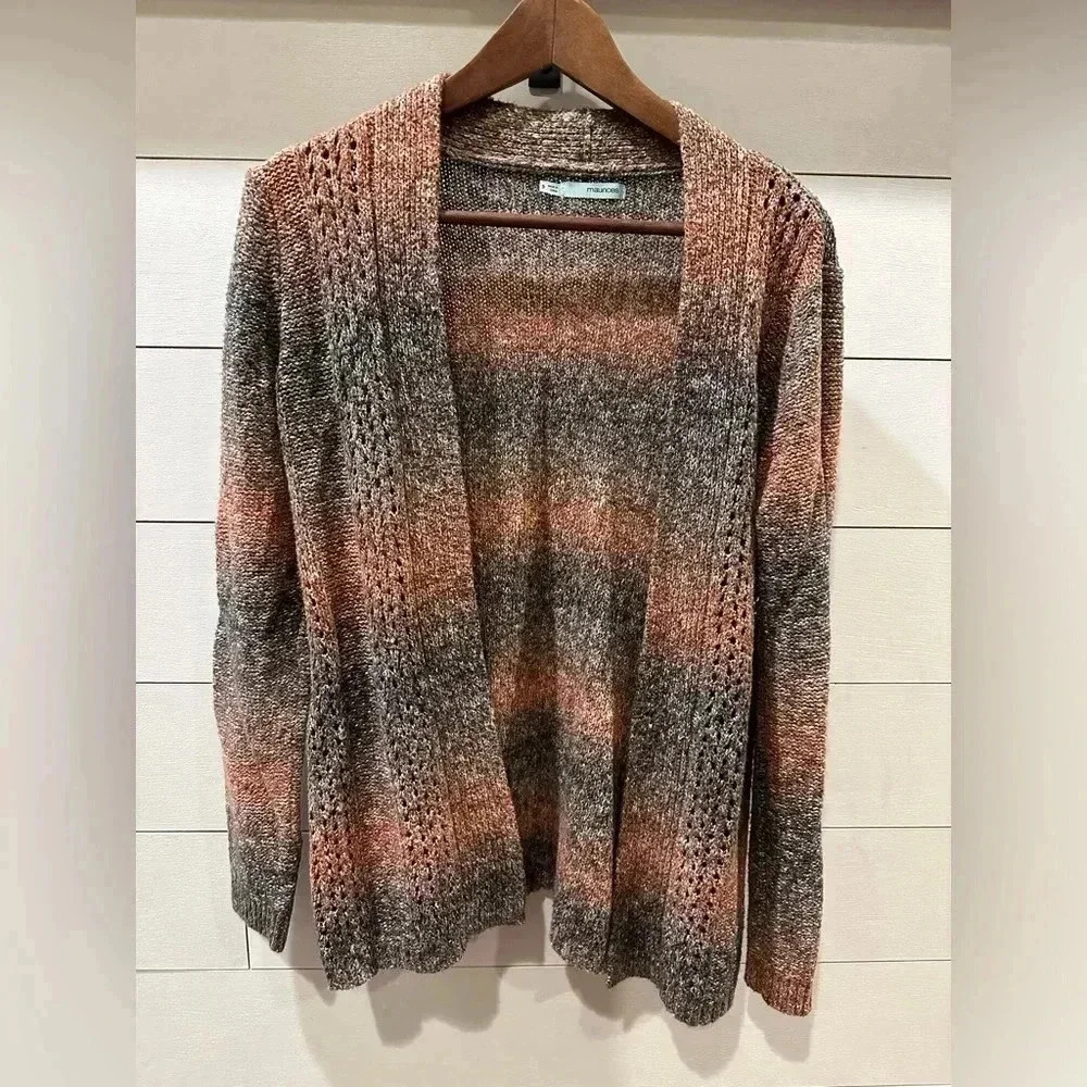 Maurice’s Grey/ Reddish Maroon Sweater- size Small